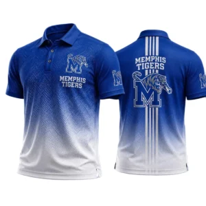 Memphis Tigers Men’s Button Short Sleeve Polo Bottom Slit 2026 Limited