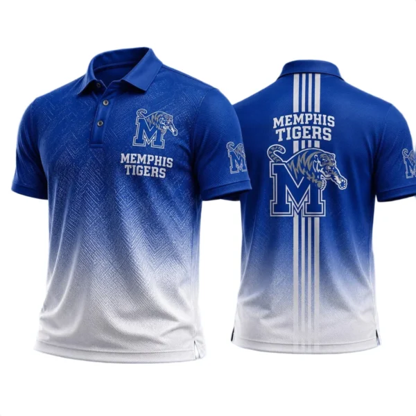 Memphis Tigers Men’s Button Short Sleeve Polo Bottom Slit 2026 Limited