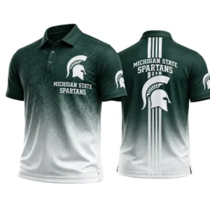 Michigan State Spartans Men’s Button Short Sleeve Polo Bottom Slit 2026 Limited