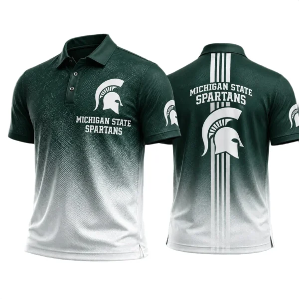 Michigan State Spartans Men’s Button Short Sleeve Polo Bottom Slit 2026 Limited