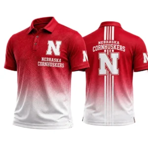 Nebraska Cornhuskers Men’s Button Short Sleeve Polo Bottom Slit 2026 Limited