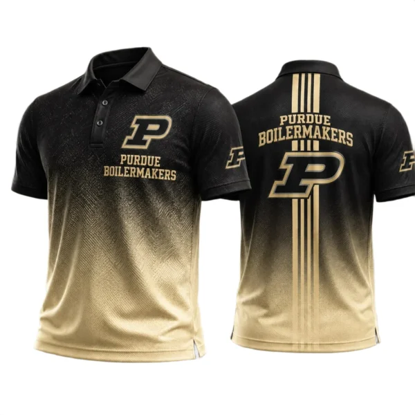 Purdue Boilermakers Men’s Button Short Sleeve Polo Bottom Slit 2026 Limited