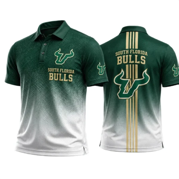 South Florida Bulls Men’s Button Short Sleeve Polo Bottom Slit 2026 Limited
