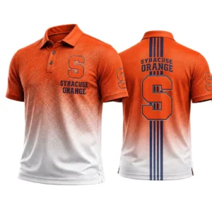 Syracuse Orange Men’s Button Short Sleeve Polo Bottom Slit 2026 Limited