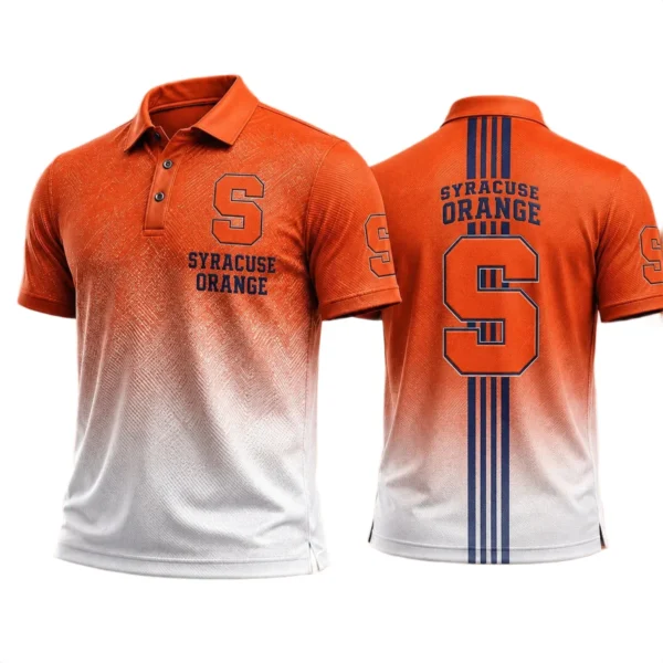 Syracuse Orange Men’s Button Short Sleeve Polo Bottom Slit 2026 Limited