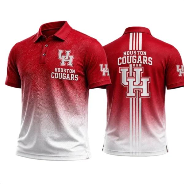 Houston Cougars Men’s Button Short Sleeve Polo Bottom Slit 2026 Limited
