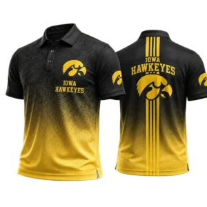 Iowa Hawkeyes Men’s Button Short Sleeve Polo Bottom Slit 2026 Limited