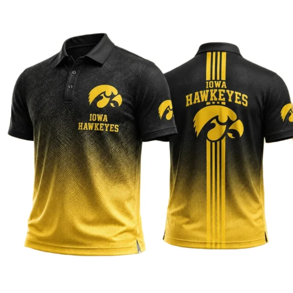 Iowa Hawkeyes Men’s Button Short Sleeve Polo Bottom Slit 2026 Limited