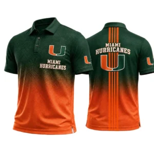 Miami Hurricanes Men’s Button Short Sleeve Polo Bottom Slit 2026 Limited
