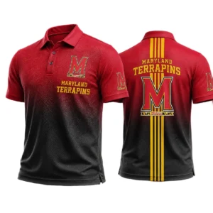 Maryland Terrapins Men’s Button Short Sleeve Polo Bottom Slit 2026 Limited