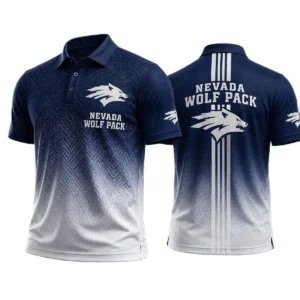Nevada Wolf Pack Men’s Button Short Sleeve Polo Bottom Slit 2026 Limited