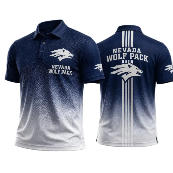 Nevada Wolf Pack Men’s Button Short Sleeve Polo Bottom Slit 2026 Limited