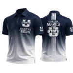 Utah State Aggies Men’s Button Short Sleeve Polo Bottom Slit 2026 Limited