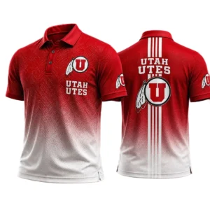 Utah Utes Men’s Button Short Sleeve Polo Bottom Slit 2026 Limited