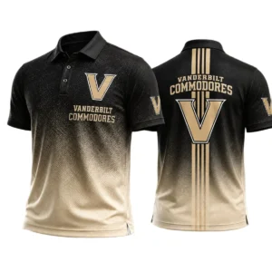 Vanderbilt Commodores Men’s Button Short Sleeve Polo Bottom Slit 2026 Limited