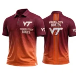 Virginia Tech Hokies Men’s Button Short Sleeve Polo Bottom Slit 2026 Limited