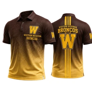 Western Michigan Broncos Men’s Button Short Sleeve Polo Bottom Slit 2026 Limited