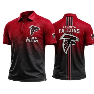 Atlanta Falcons Men’s Button Short Sleeve Polo Bottom Slit New 2026 Limited