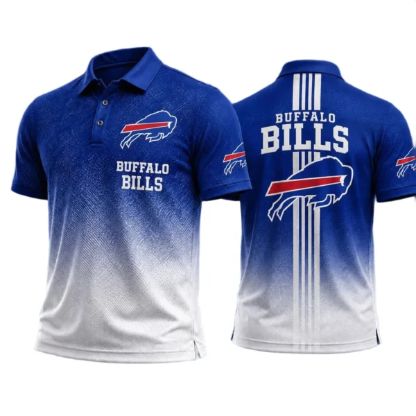 Buffalo Bills Men’s Button Short Sleeve Polo Bottom Slit New 2026 Limited