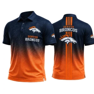 Denver Broncos Men’s Button Short Sleeve Polo Bottom Slit New 2026 Limited