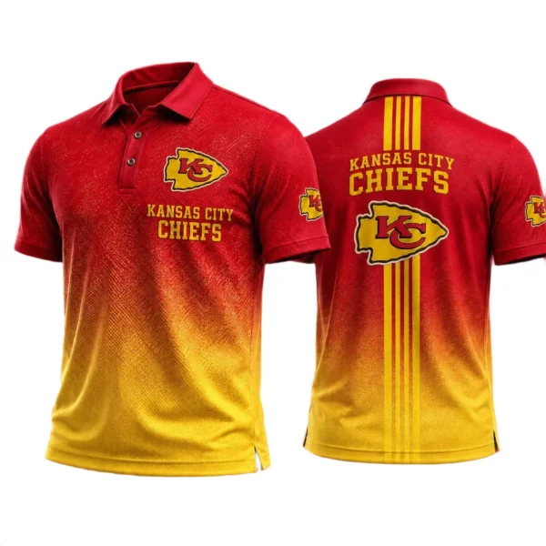 Kansas City Chiefs Men’s Button Short Sleeve Polo Bottom Slit New 2026 Limited