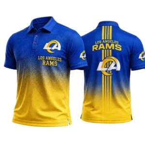 Los Angeles Rams Men’s Button Short Sleeve Polo Bottom Slit New 2026 Limited
