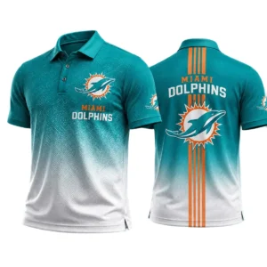 Miami Dolphins Men’s Button Short Sleeve Polo Bottom Slit New 2026 Limited