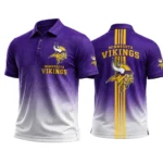 Minnesota Vikings Men’s Button Short Sleeve Polo Bottom Slit New 2026 Limited