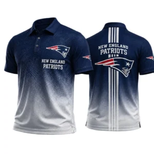 New England Patriots Men’s Button Short Sleeve Polo Bottom Slit New 2026 Limited