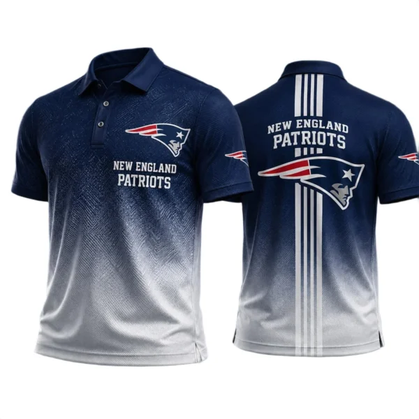 New England Patriots Men’s Button Short Sleeve Polo Bottom Slit New 2026 Limited