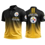 Pittsburgh Steelers Men’s Button Short Sleeve Polo Bottom Slit New 2026 Limited