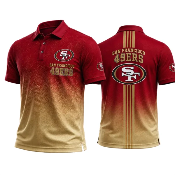 San Francisco 49ers Men’s Button Short Sleeve Polo Bottom Slit New 2026 Limited