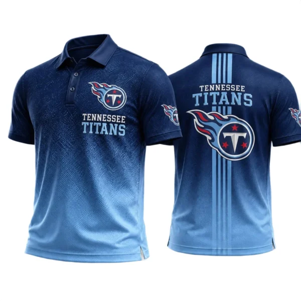 Tennessee Titans Men’s Button Short Sleeve Polo Bottom Slit New 2026 Limited