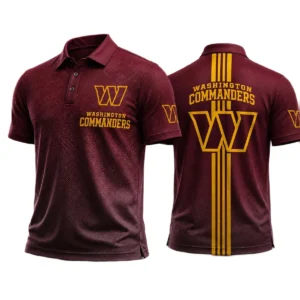 Washington Commanders Men’s Button Short Sleeve Polo Bottom Slit New 2026 Limited