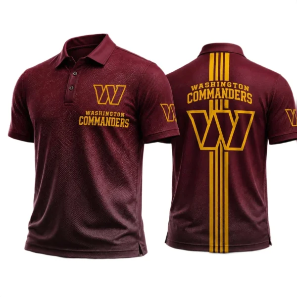 Washington Commanders Men’s Button Short Sleeve Polo Bottom Slit New 2026 Limited