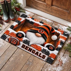 Cincinnati Bengals Premium Rubber Backed Coir Doormat Gift For Christmas