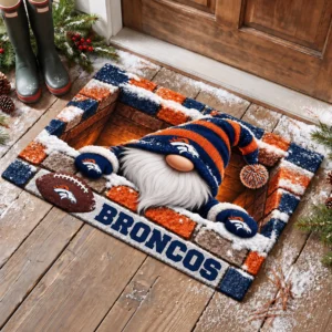Denver Broncos Premium Rubber Backed Coir Doormat Gift For Christmas