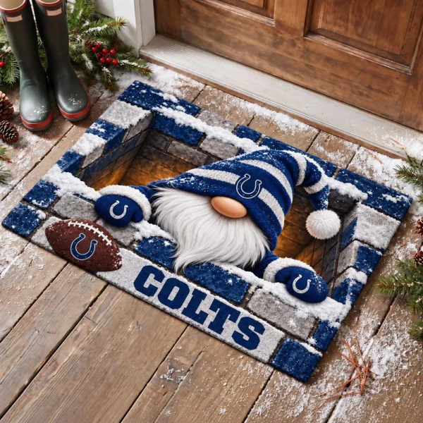 Indianapolis Colts Premium Rubber Backed Coir Doormat Gift For Christmas