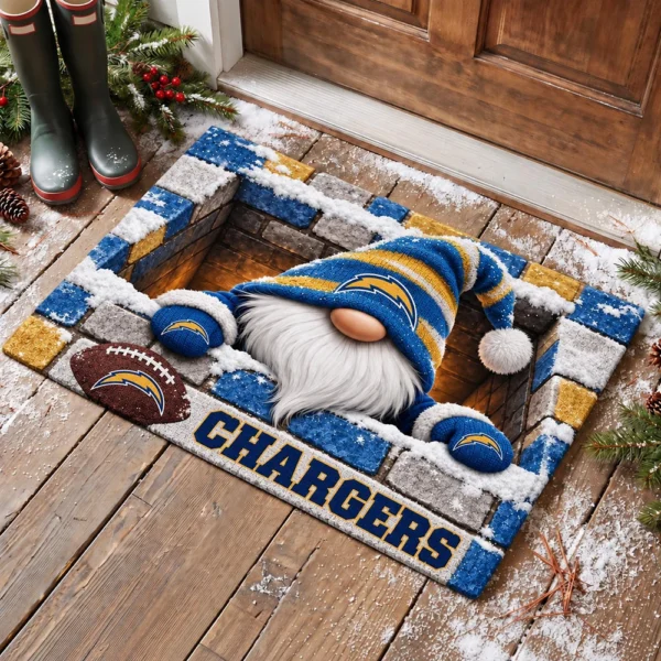 Los Angeles Chargers Premium Rubber Backed Coir Doormat Gift For Christmas