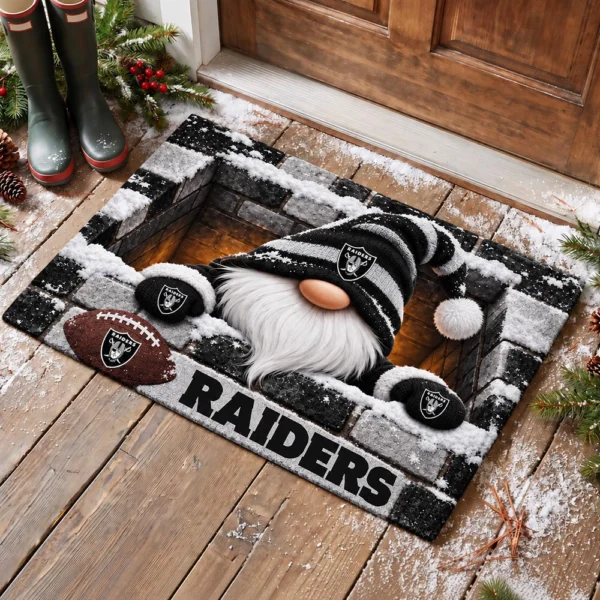 Las Vegas Raiders Premium Rubber Backed Coir Doormat Gift For Christmas