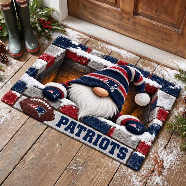 New England Patriots Premium Rubber Backed Coir Doormat Gift For Christmas