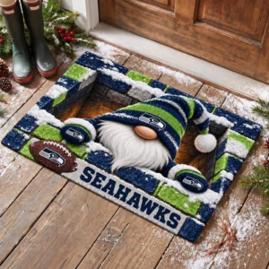 Seattle Seahawks Premium Rubber Backed Coir Doormat Gift For Christmas