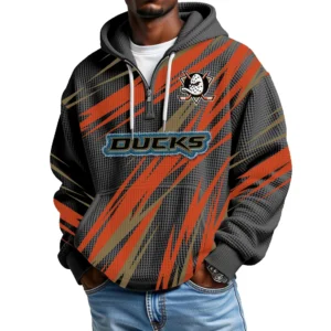 Anaheim Ducks Men's Waffle Knit Hoodie Quarter Zip 2026 Limited