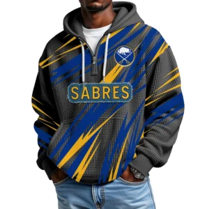 Buffalo Sabres Men's Waffle Knit Hoodie Quarter Zip 2026 Limited