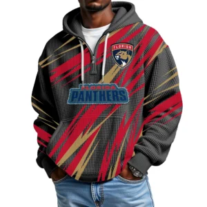 Florida Panthers Men's Waffle Knit Hoodie Quarter Zip 2026 Limited