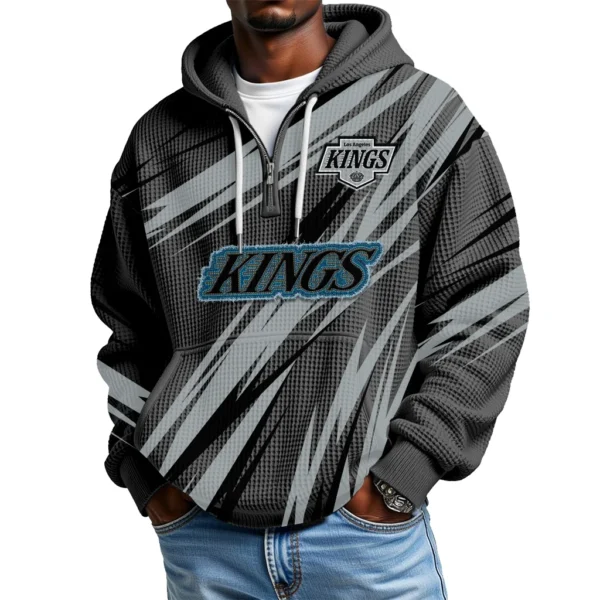 Los Angeles Kings Men's Waffle Knit Hoodie Quarter Zip 2026 Limited