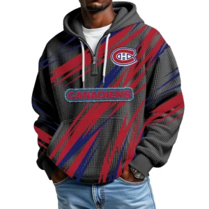Montreal Canadiens Men's Waffle Knit Hoodie Quarter Zip 2026 Limited
