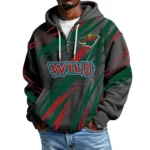 Minnesota Wild Men's Waffle Knit Hoodie Quarter Zip 2026 Limited