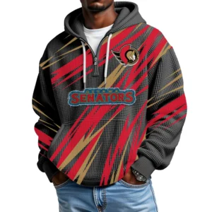 Ottawa Senators Men's Waffle Knit Hoodie Quarter Zip 2026 Limited