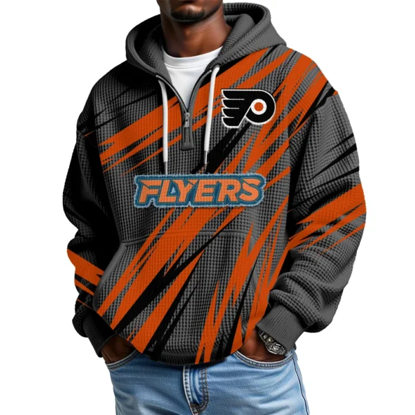 Philadelphia Flyers Men's Waffle Knit Hoodie Quarter Zip 2026 Limited